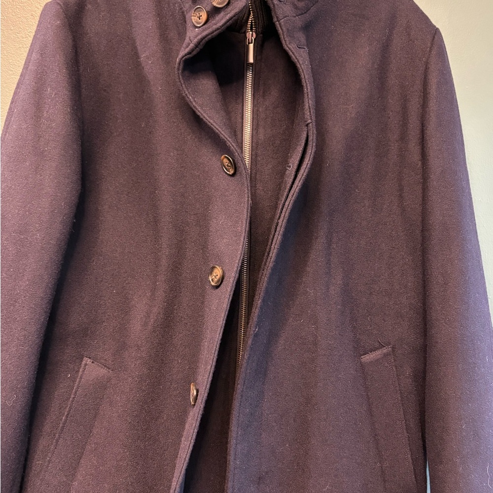 Cardinal of Canada Men's Navy Wool-Blend Car Coat Quiet Luxury Business Office M - Picture 9 of 12
